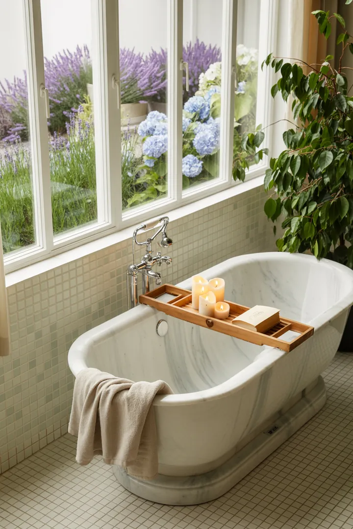 Ein stilvolles, modernes Bad mit eleganten Armaturen, sanften Farben und ansprechenden Dekorationselementen für inspirierende Ideen zur Badezimmergestaltung.