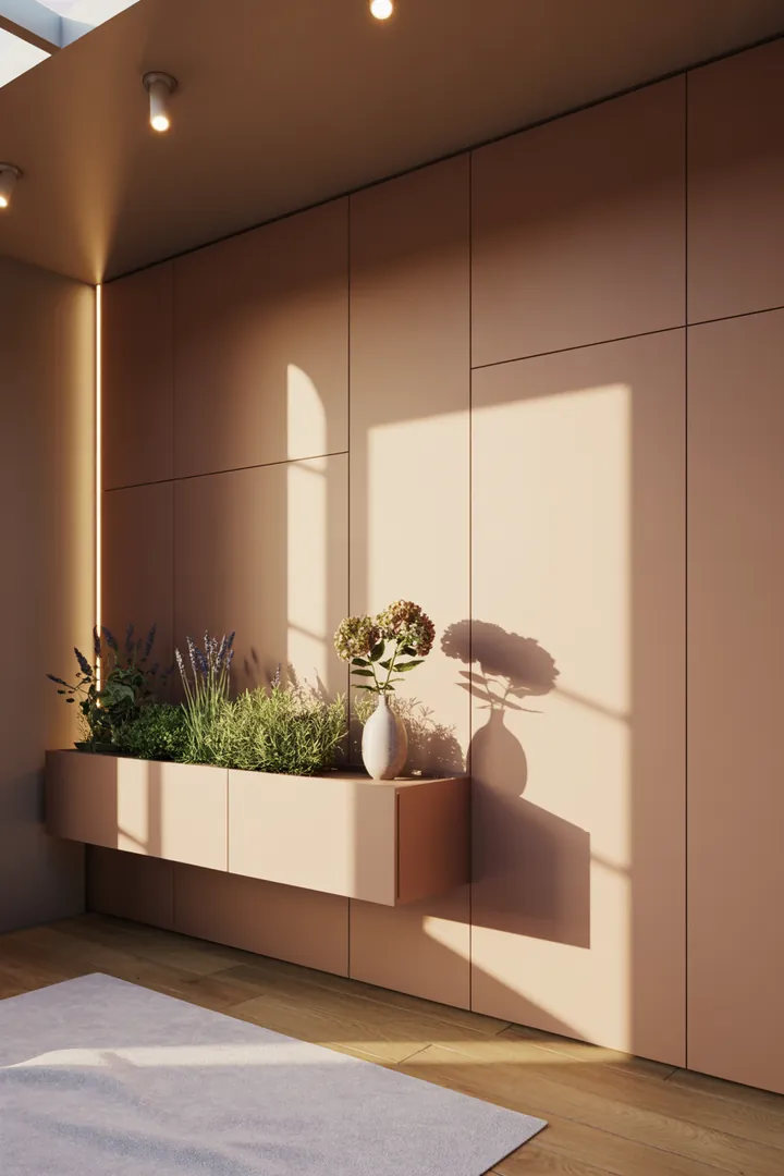 Stilvolles und modernes Badezimmer-Design mit eleganten Armaturen und harmonischen Farben, das aktuelle Trends im Badezimmerbereich widerspiegelt.