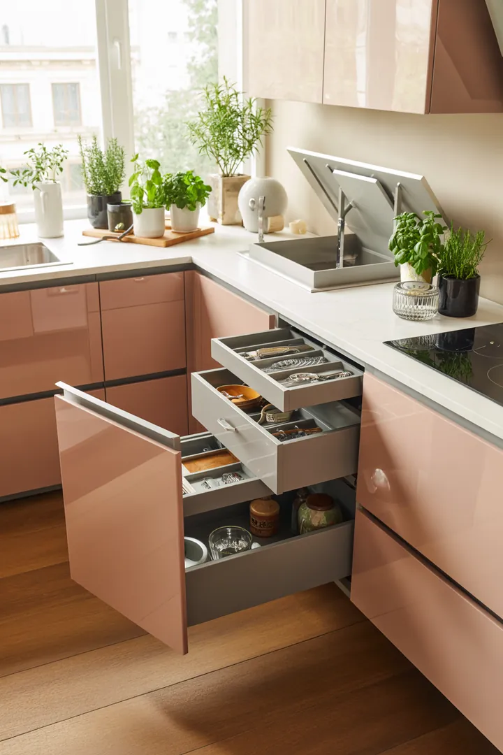 Ein stilvolles Badezimmer mit eleganten Armaturen, modernen Fliesen und funktionalen Aufbewahrungslösungen, die eine harmonische Atmosphäre schaffen. Ideal für inspirierende Badezimmerausstattung.