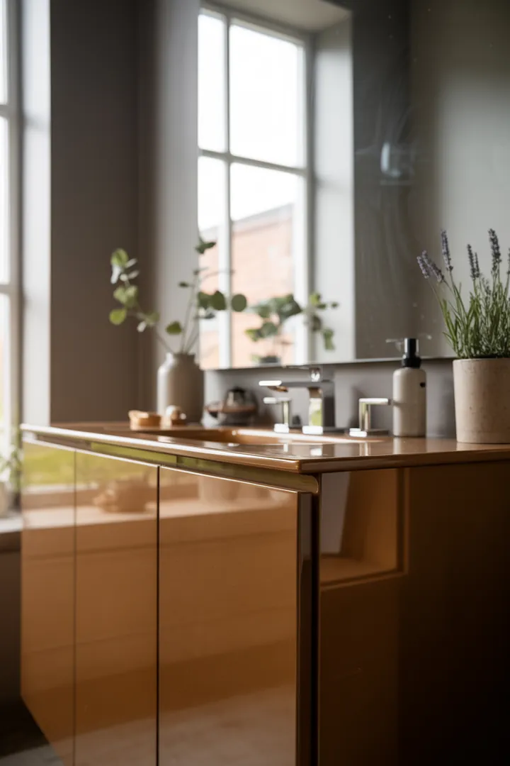 „Eleganter Stauraum für Badezimmerutensilien, dieser stilvolle Badschrank kombiniert Funktionalität und modernes Design für eine optimale Raumnutzung.“