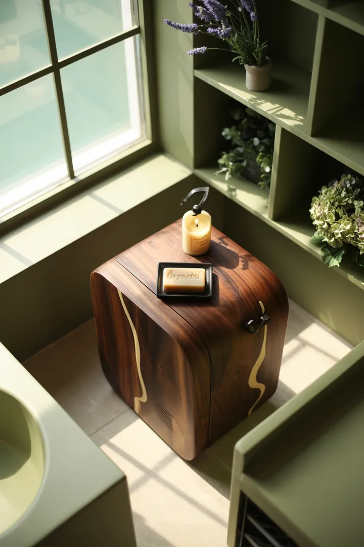 Ein stilvolles Möbelstück mit eleganten Linien und einem modernen Design, ideal zur Aufbewahrung in einem Badezimmer. Perfekt für die Organisation von Pflegeprodukten und Handtüchern. Badschrank mit praktischen Fächern und ansprechendem Finish.