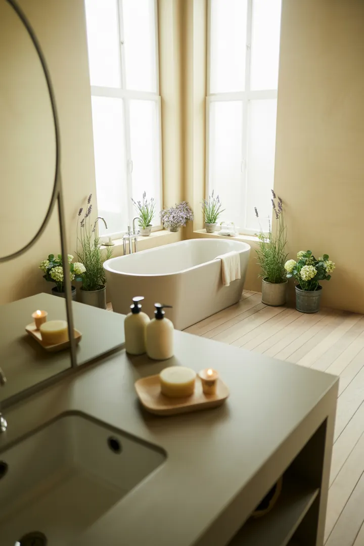 Ein stilvolles, kompaktes Bad mit modernen Elementen, ideal für kreative Gestaltungsideen in kleinen Räumen. Perfekt für minimalistisches Wohnen.