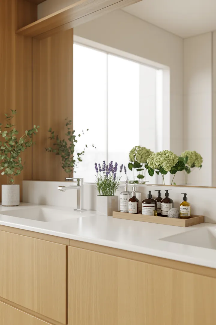 Ein stilvolles, kompaktes Badezimmer mit modernen Elementen, das kreative Lösungen für begrenzten Raum im Design für kleines Badezimmer zeigt.