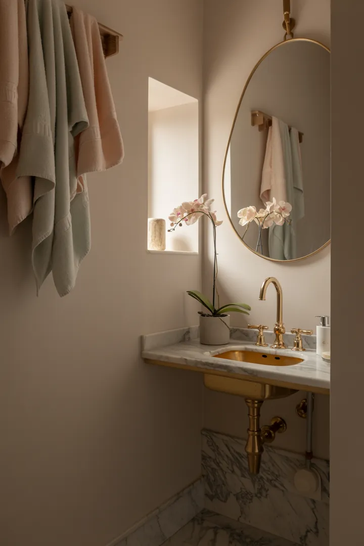 Inspirierende Gestaltungsideen für ein kompaktes Badezimmer mit funktionalen Möbeln, natürlichen Farben und cleveren Lösungen, um den Raum optisch zu vergrößern.