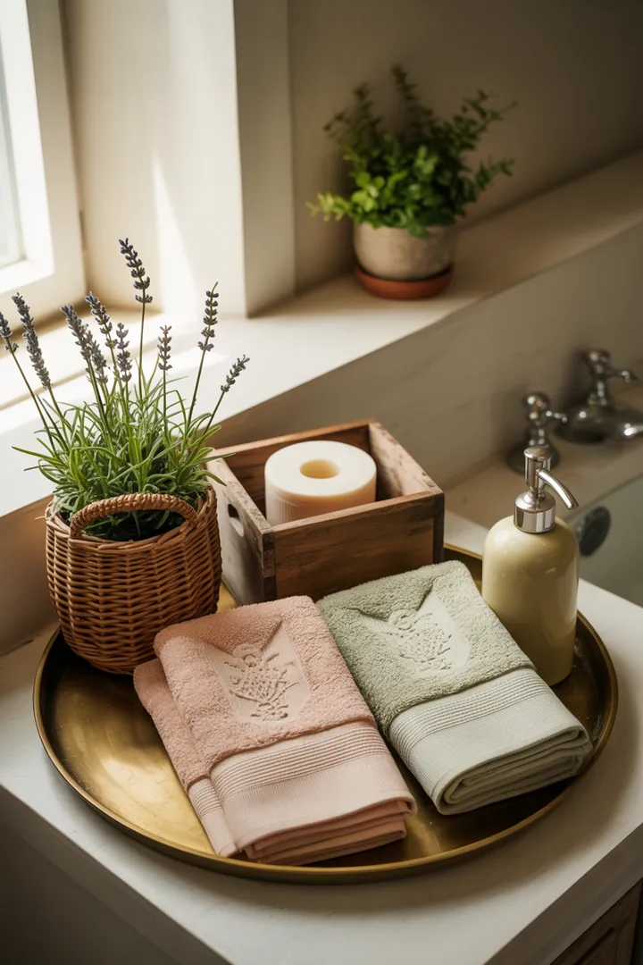 Ein stilvolles kleines Badezimmer mit cleveren Möbeln, natürlichen Farben und inspirierenden Gestaltungsideen, die den Raum größer und einladender wirken lassen.