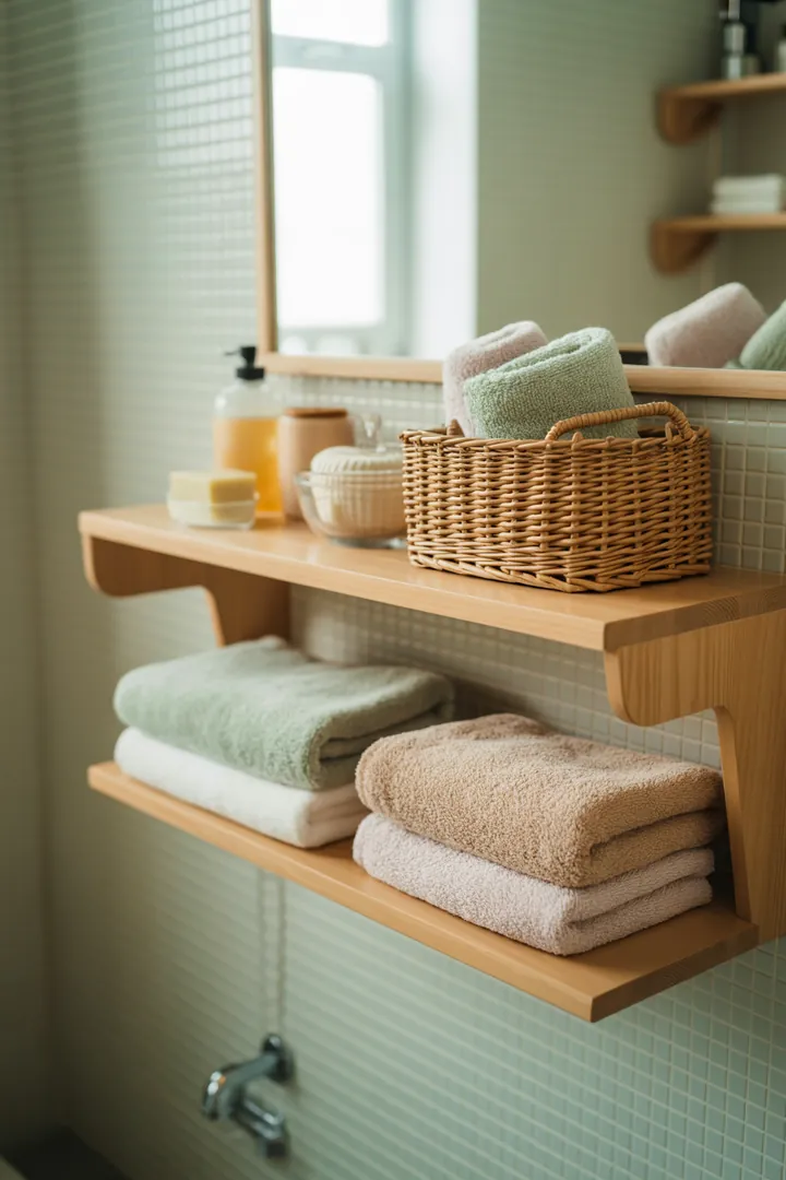 Ein stilvoll gestalteter Raum mit cleveren Lösungen zur optimalen Nutzung, der eine helle Atmosphäre schafft und clevere Möbeloptionen für begrenzten Platz bietet.