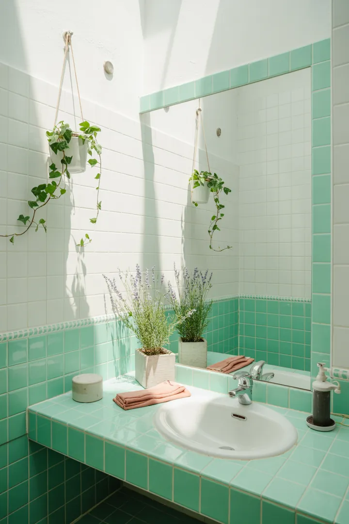 Modernes, stilvolles Badezimmer mit cleveren Lösungen zur Raumnutzung, hellen Farbtönen und funktionalen Möbeln für eine angenehme Atmosphäre und optimale Gestaltungsmöglichkeiten.