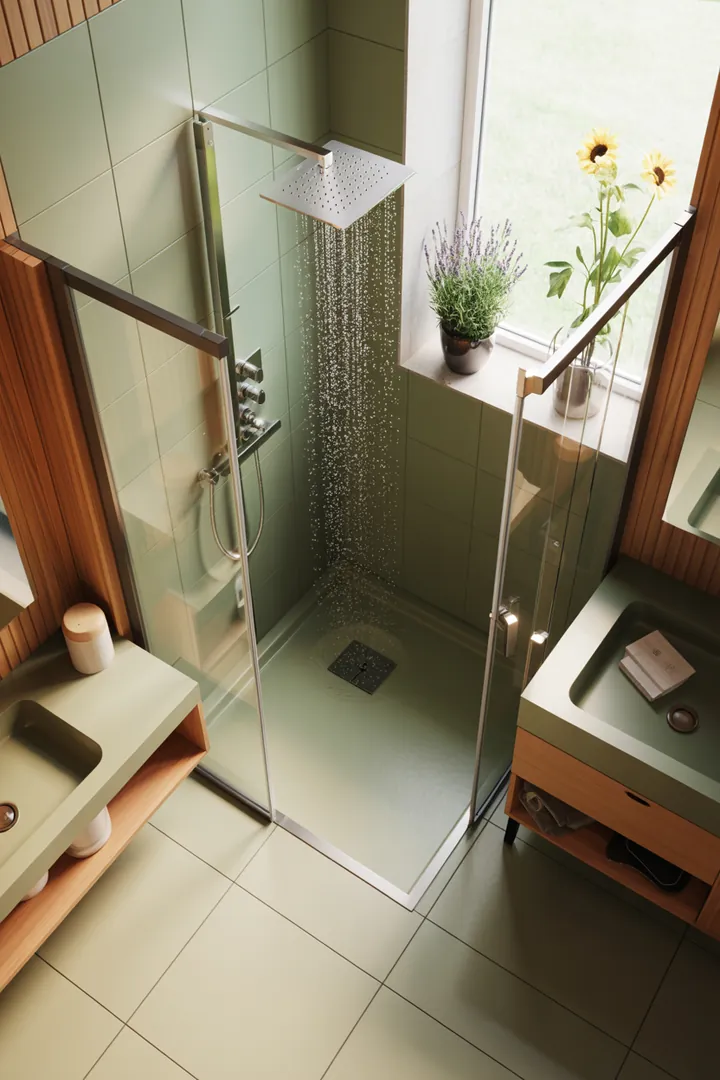 Ein stilvoll gestalteter Raum mit cleveren Lösungen, um begrenzten Platz optimal zu nutzen und eine einladende Atmosphäre zu schaffen.