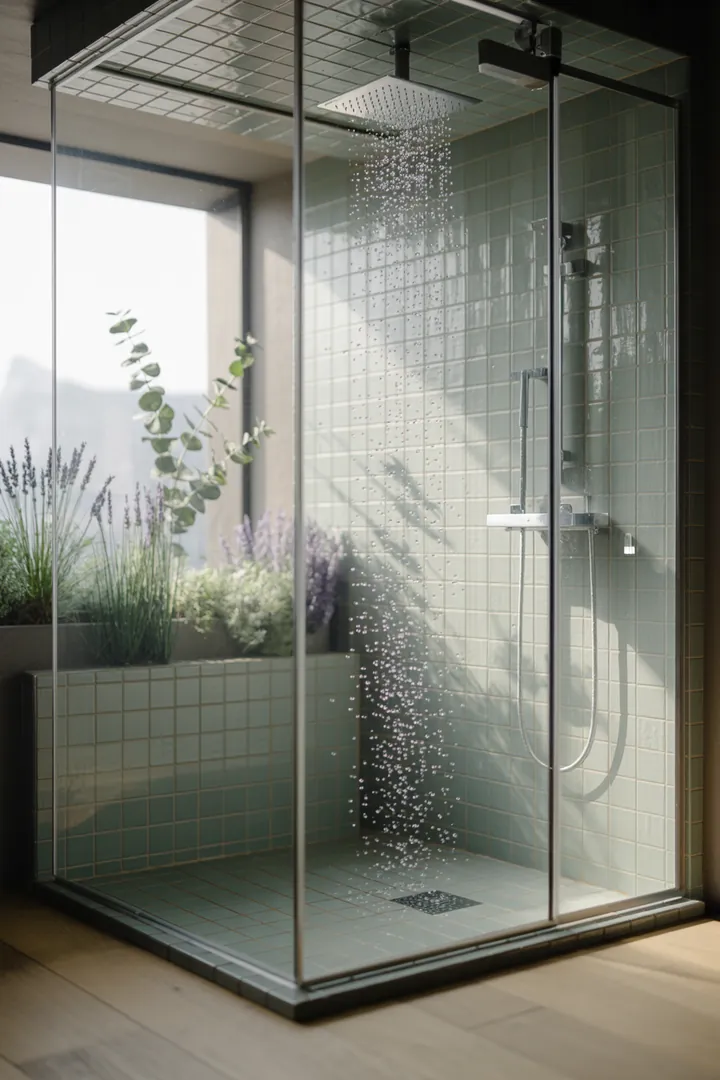 Elegantes, kompaktes Badezimmer mit zeitgemäßem Design, das funktionale Elemente und stilvolle Akzente harmonisch vereint. Ideal für moderne kleine Badezimmer.