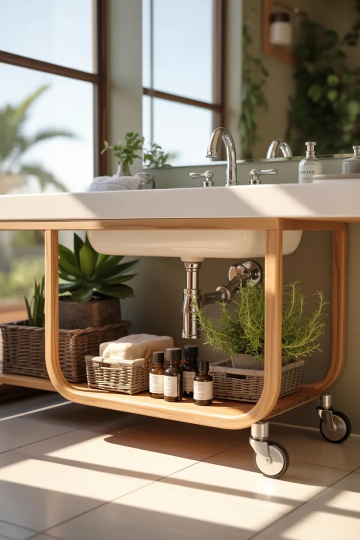 Ein stilvolles und funktionales kleines Badezimmer mit cleveren Lösungen, um den Raum optimal zu nutzen und eine luftige Atmosphäre zu schaffen. Ideal für Inspiration zur Umgestaltung.