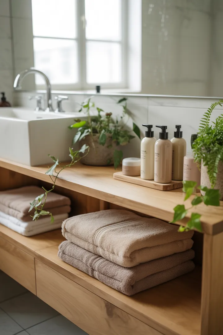 Ein stilvoll gestalteter Raum mit cleveren Lösungen und hellen Farbtönen, der eine angenehme Atmosphäre schafft und den Raum optisch erweitert. Ideal für inspirierende Wohnideen.