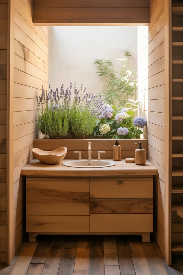 Modernes, stilvolles kleines Badezimmer mit cleveren Möbeln und hellen Farben, die den Raum größer erscheinen lassen. Inspirierende Ideen zur Gestaltung und Einrichtung für eine optimale Raumnutzung.