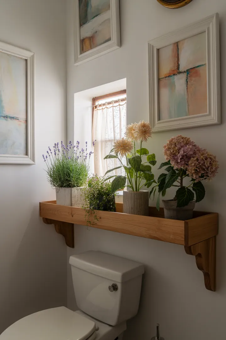 Ein stilvolles, kompaktes Badezimmer mit cleveren Möbeln und natürlichen Farben, das durch geschickte Gestaltung großzügig wirkt und inspirierende Ideen für kleine Räume bietet.