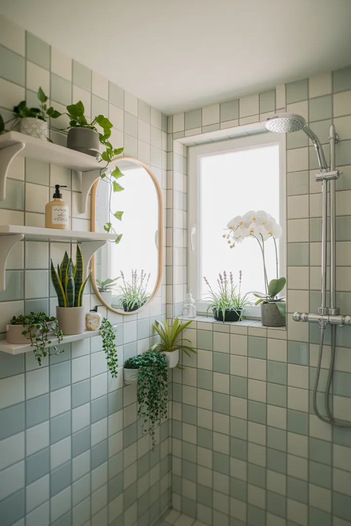 Kreative Gestaltungsideen für eine kleine sanitäre Anlage, die den Raum optisch erweitert und funktionale Möbel sowie harmonische Farben integriert.