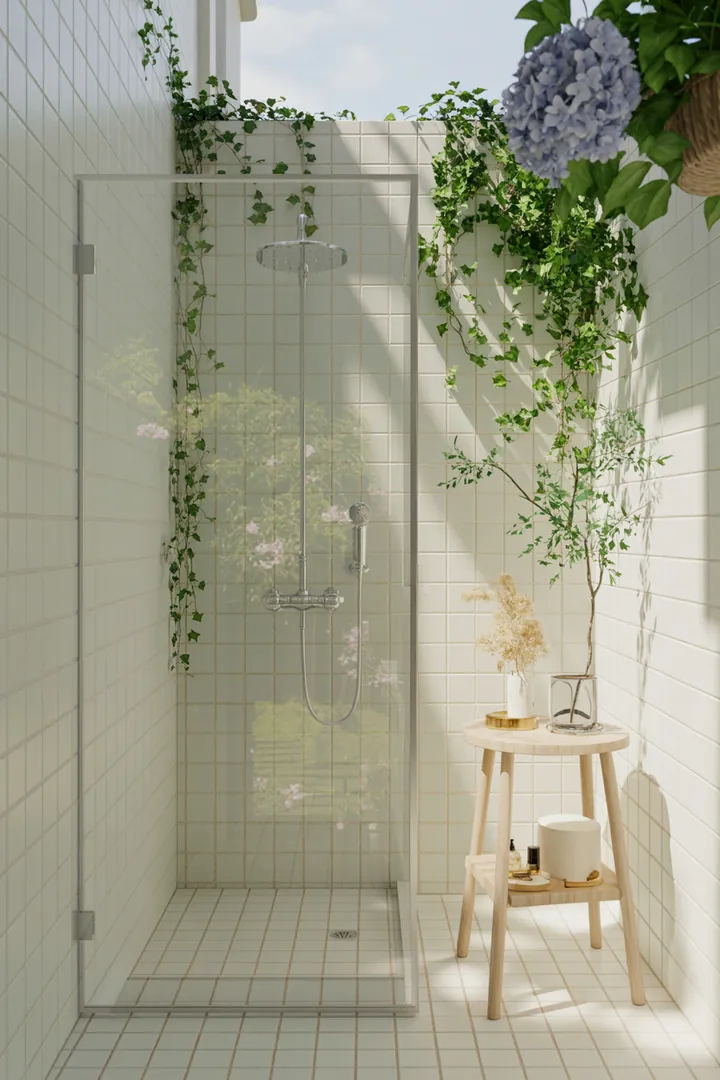 Ein stilvoll gestalteter Raum mit cleveren Lösungen zur optimalen Nutzung des begrenzten Platzes, der frische Farben und funktionale Möbel kombiniert, um eine einladende Atmosphäre zu schaffen.