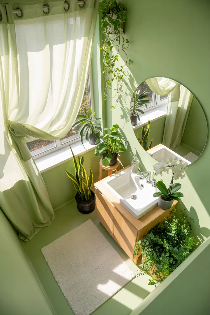 Helles, modernes Badezimmer mit cleveren Möbeln und natürlichen Farbtönen, das den Raum optisch erweitert und stilvolle Gestaltungsideen bietet.