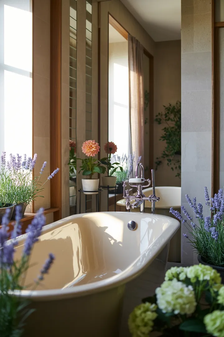 Ein stilvolles, kompaktes Badezimmer mit modernen Möbeln, hellen Farben und cleveren Gestaltungsideen, die den Raum größer und einladender erscheinen lassen.