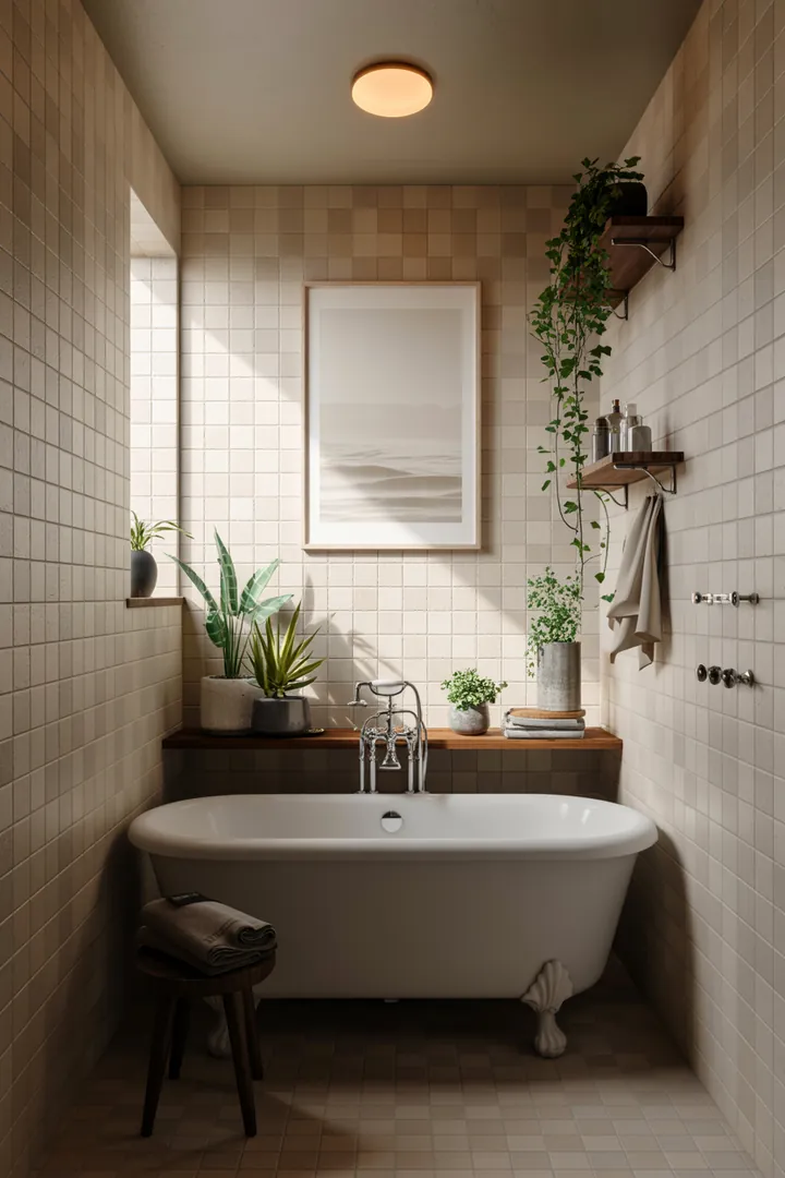 Kreative Umgestaltung eines kompakten Raums mit hellen Farben und platzsparenden Möbeln, die einladende Atmosphäre und Funktionalität kombinieren.