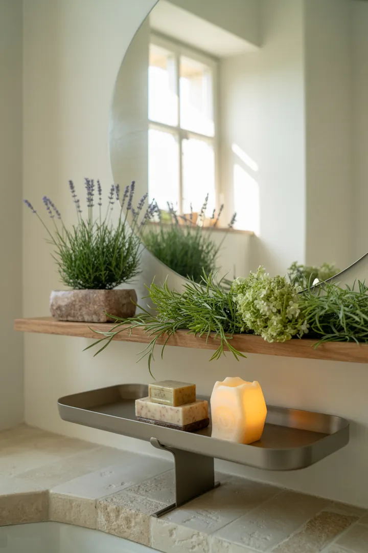 Kreative Gestaltungsideen für ein kompaktes Badezimmer, die den Raum optisch erweitern und durch natürliche Farbtöne einladend wirken.