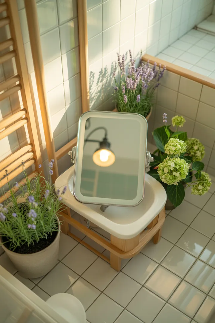 Kreative Gestaltungsideen für kompakte Räume zur optimalen Nutzung und visuellen Vergrößerung, mit Fokus auf natürliche Farben und funktionale Möbel.