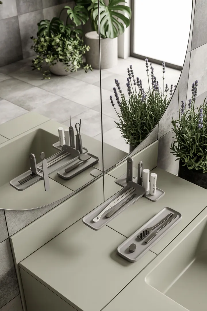 Ein ansprechend gestalteter Raum mit modernen Elementen, der helle Farben und clevere Aufbewahrungslösungen nutzt, um eine gemütliche Atmosphäre zu schaffen und den Raum optisch zu vergrößern.