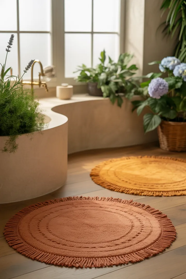 Ein stilvolles, kompaktes Badezimmer mit hellen Wänden, minimalistischen Möbeln und cleveren Stauraumlösungen, das ein Gefühl von Weite und Gemütlichkeit vermittelt.