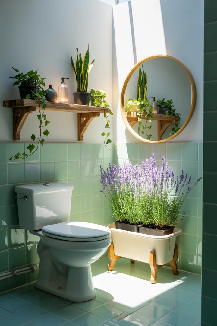 Helle, moderne Einrichtungsideen für ein kompaktes Bad mit cleveren Möbelstücken, die den Raum optisch vergrößern und einladend wirken.