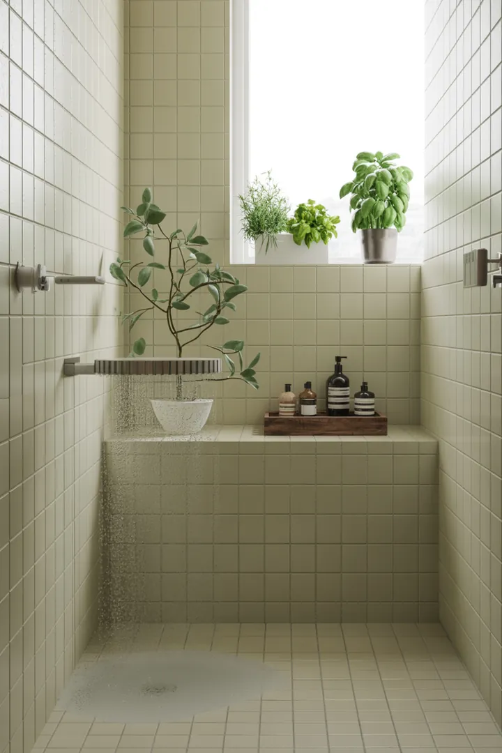 Kreative Gestaltungsideen für ein kompaktes Badezimmer, das durch geschickte Farbwahl und Möbelanordnung größer und einladender wirkt.