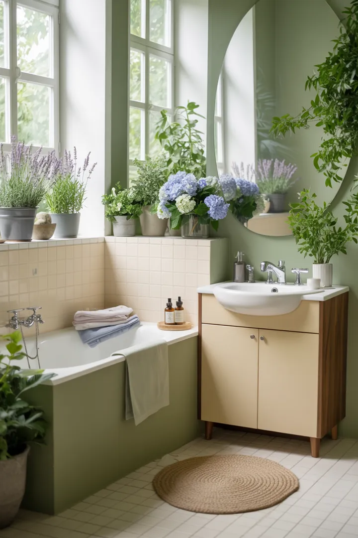 Moderne Gestaltungsideen für ein kompaktes Badezimmer, das durch clevere Farbwahl und Möbelanordnung großzügiger wirkt. Inspirierende Lösungen für kleine Räume.