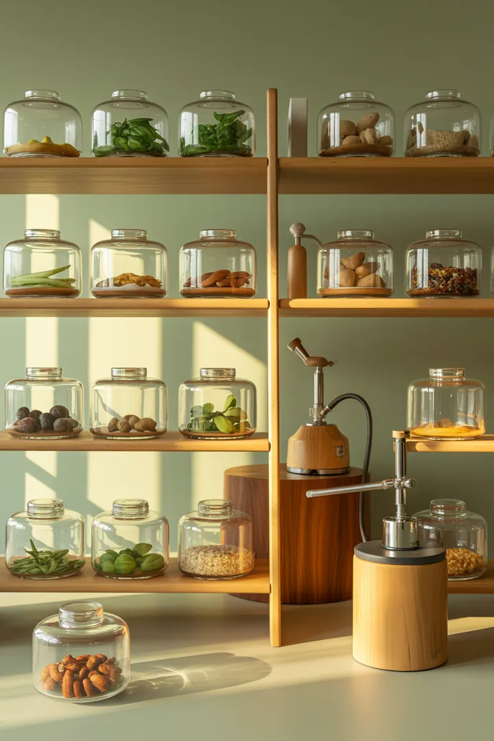 "Effektive Aufbewahrungslösungen mit langlebigen Vakuumdosen und -Boxen, die durch eine Handpumpe oder einen elektrischen Vakuumierer optimale Frische gewährleisten."