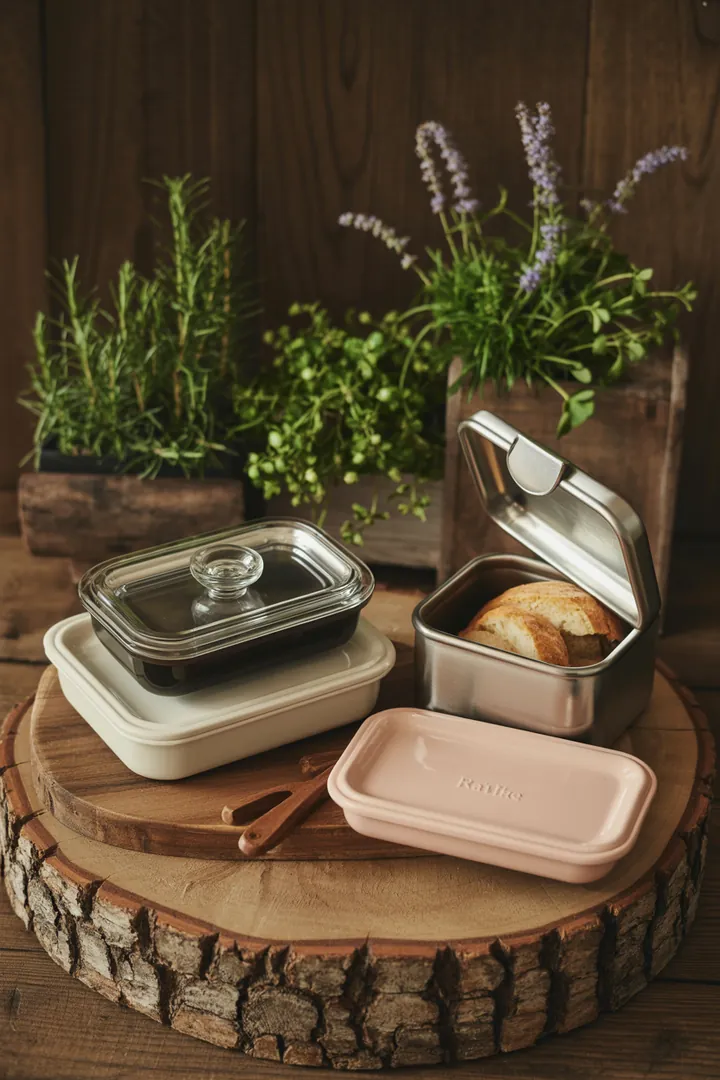 Nachhaltige Aufbewahrungslösungen aus Glas und BPA-freiem Kunststoff mit Edelstahlboxen und Ersatzdichtungsringen für eine frische Lagerung.