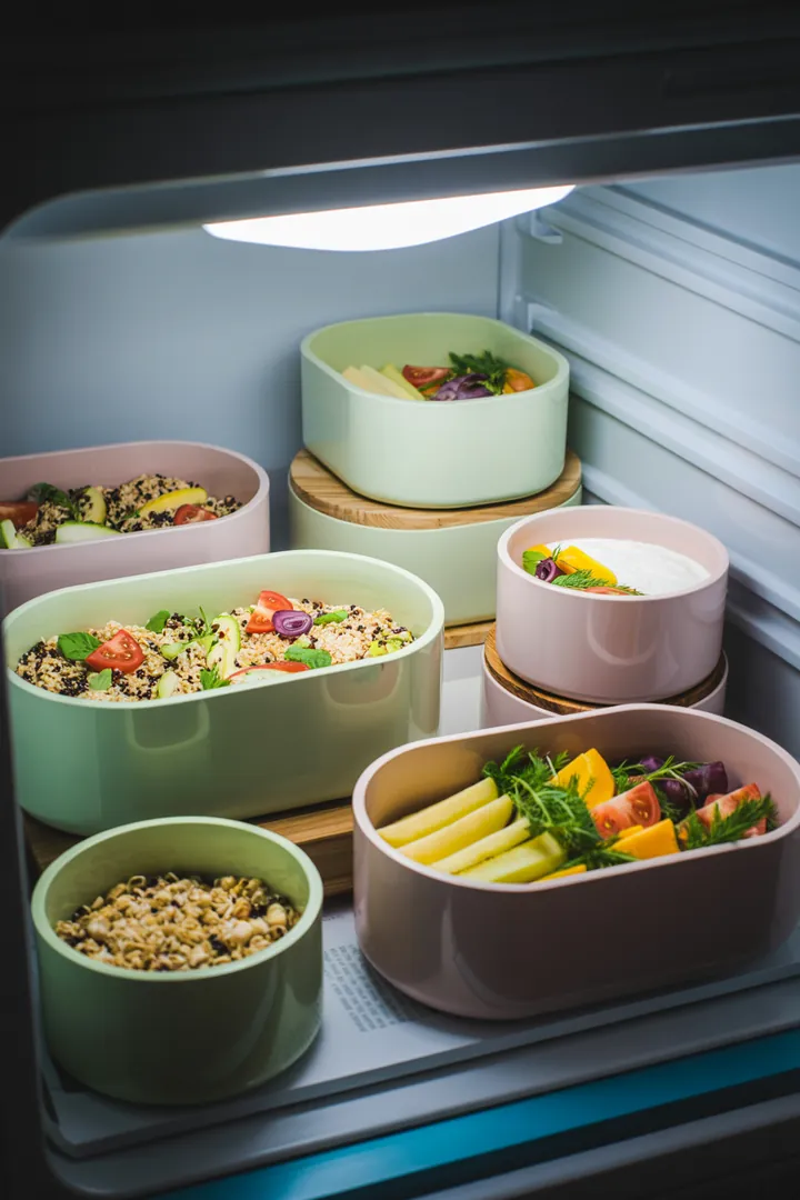 Vielseitige und praktische Aufbewahrungslösungen für Mahlzeiten, ideal für die Vorbereitung von gesunden Snacks und Gerichten unterwegs. Perfekt für alle, die auslaufsichere Dosen und Lunchboxen benötigen.