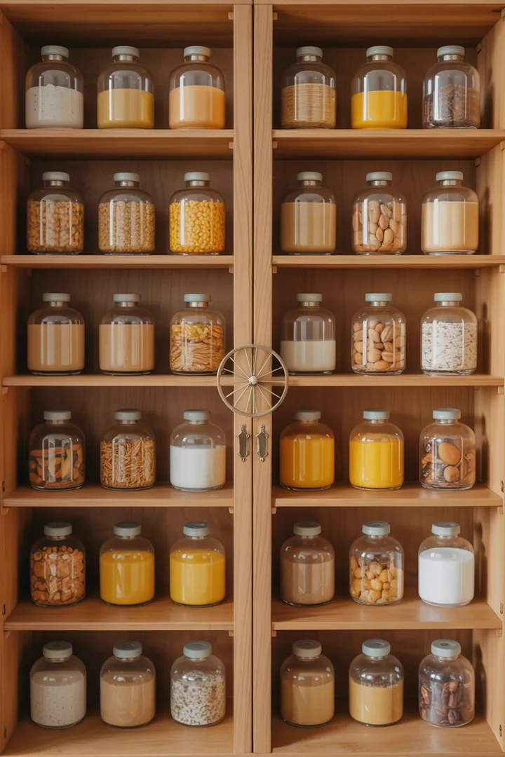 Praktische Lösung für mehr Ordnung in der Küche: Stapelbare Vorratsbehälter in eckiger Form, ideal für Schrank-Organizer und Drehteller, maximieren den Stauraum.