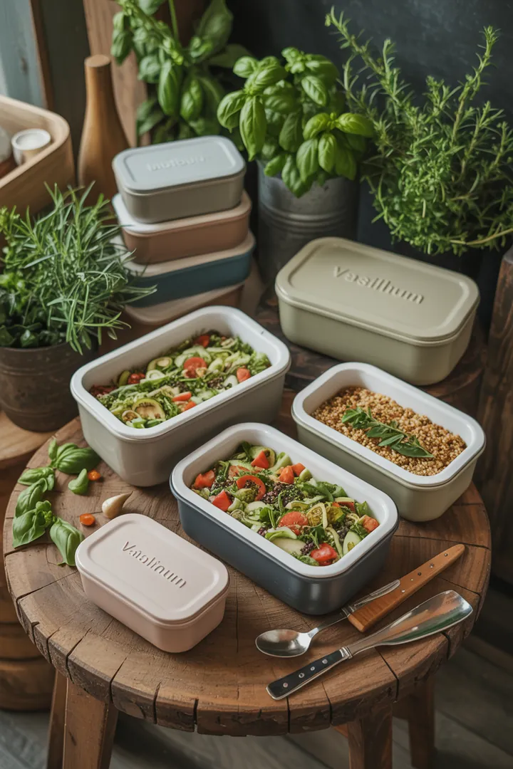 Praktische Aufbewahrungslösungen für Lebensmittel: Auslaufsichere Dosen und Vakuum-Boxen für eine effiziente Kühlschrankorganisation und optimierten Kosten-Nutzen.