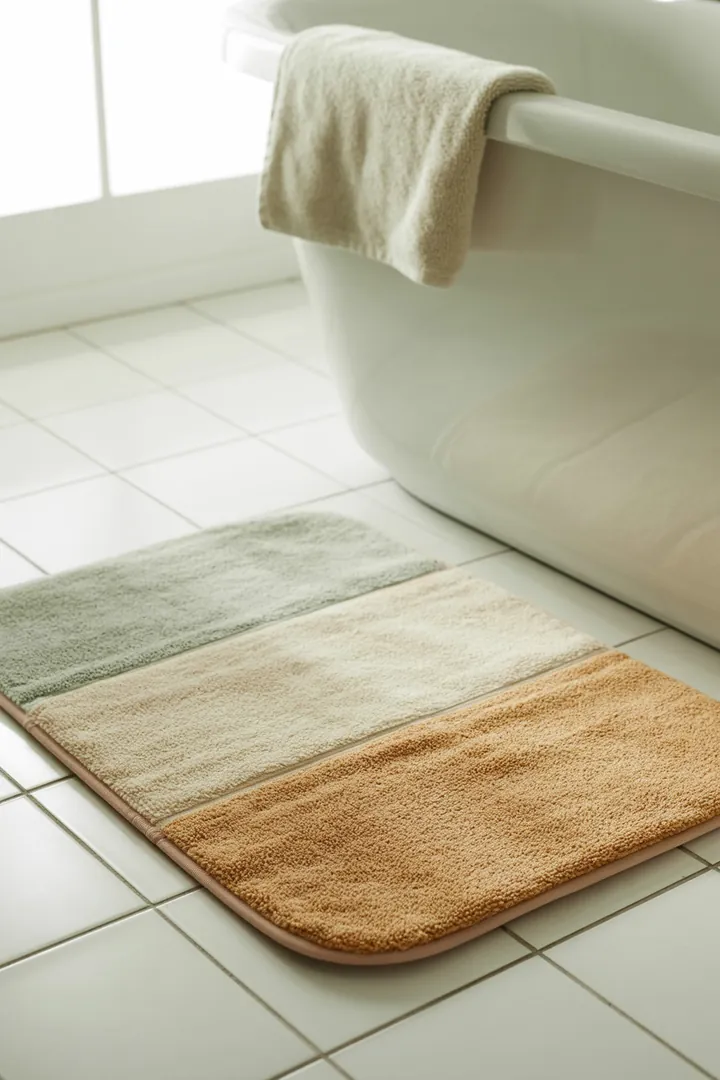 Badteppich als rutschfeste, schnelltrocknende Komfortzone im Bad, waschbar für Hygiene und passend zur Laufzone vor Dusche oder Waschbecken.