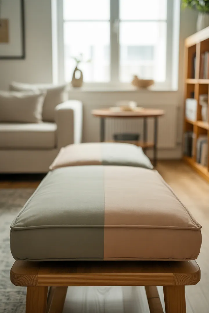 Bankauflage als Komfort-Upgrade für Sitzbänke, passend in Maß und Dicke, ideal rutschfest und mit abnehmbarem, waschbarem Bezug.