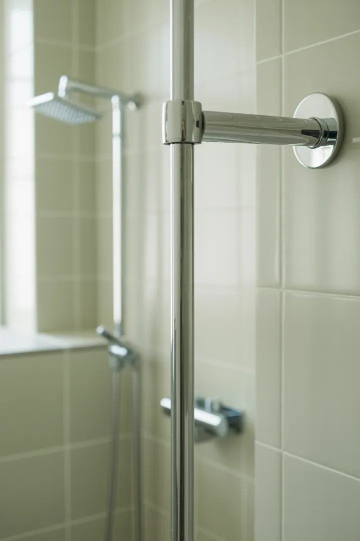Duschstange als Träger für den Duschvorhang, stabil nur bei guter Klemmung oder passender Montage, ideal rostfrei und mietfreundlich bohrfrei, wenn die Flächen es zulassen.