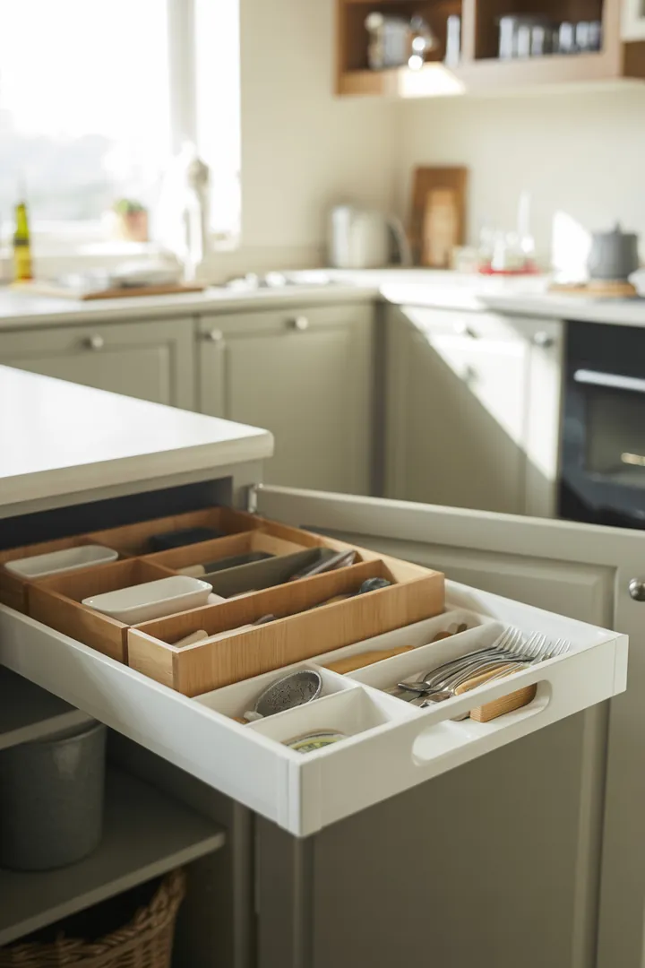 Küchenschrank-Organizer als Platz- und Zugriff-Upgrade, funktioniert nur, wenn Maß zur Schranktiefe passt und Einsätze stabil bleiben unter Last.
