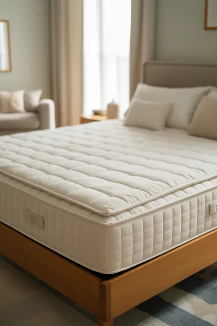 Matratze als zentraler Faktor für guten Schlaf, wichtig sind passende Festigkeit, Material, Atmungsaktivität und ein waschbarer Bezug.