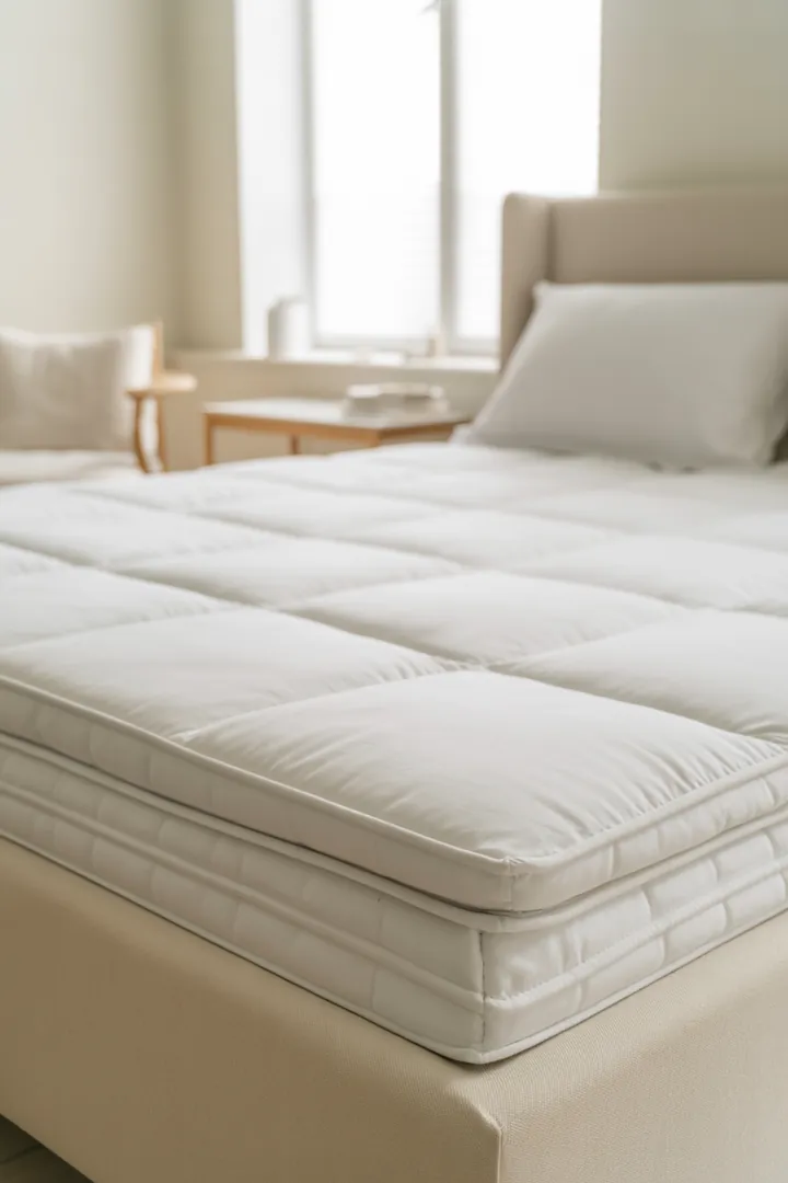 Matratzenauflage als waschbarer Schutz für die Matratze, reduziert Flecken und verbessert Hygiene, wenn sie atmungsaktiv ist und nicht verrutscht.