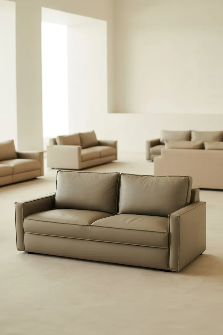 Schlafsofa als Sitzmöbel und Bett in einem, ideal für kleine Wohnungen ohne separates Gästezimmer.