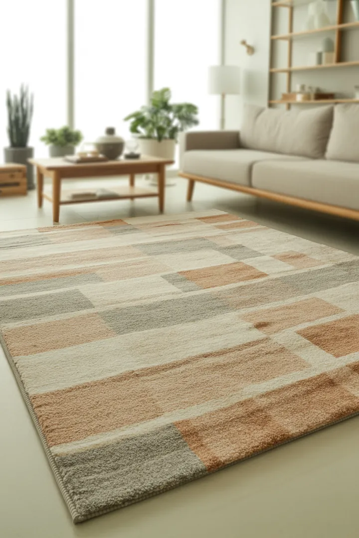 Waschbarer Teppich als alltagstaugliche Lösung bei Kindern oder Haustieren, mit Fokus auf Waschmaß, Trocknung und rutschhemmende Unterseite.