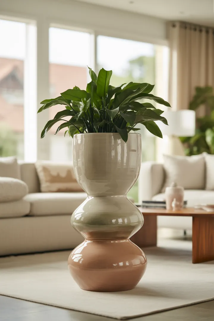 Deko-Übertopf als saubere Hülle für Zimmerpflanzen, schützt Möbel vor Wasser und wirkt ordentlicher, wenn Größe und Innenabdichtung passen.