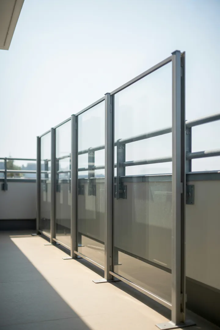 Windschutz für den Balkon als windstabile Abschirmung gegen Zug, oft kombiniert mit Sichtschutz, wetterfest und sicher befestigt für Böen.